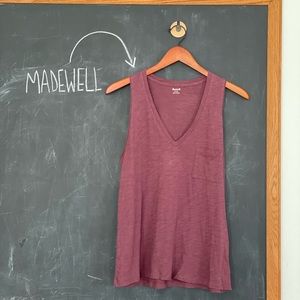 Madewell Whisper Cotton V-Neck Pocket Tank
